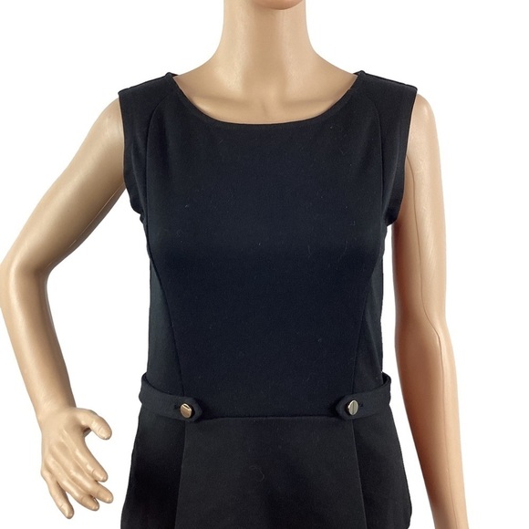 Ann Taylor Career Top Size XXS Black Sleeveless Peplum - Picture 2 of 7